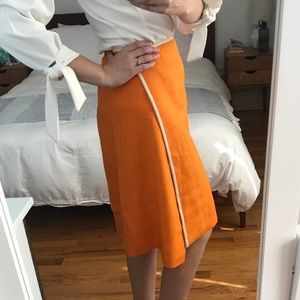 Chic orange vintage Hermes wrap skirt